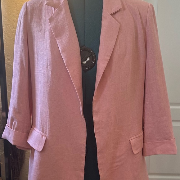 anrabess Jackets & Blazers - ANRABESS Pink Open Front Blazer Jacket Women’s SM Lightweight